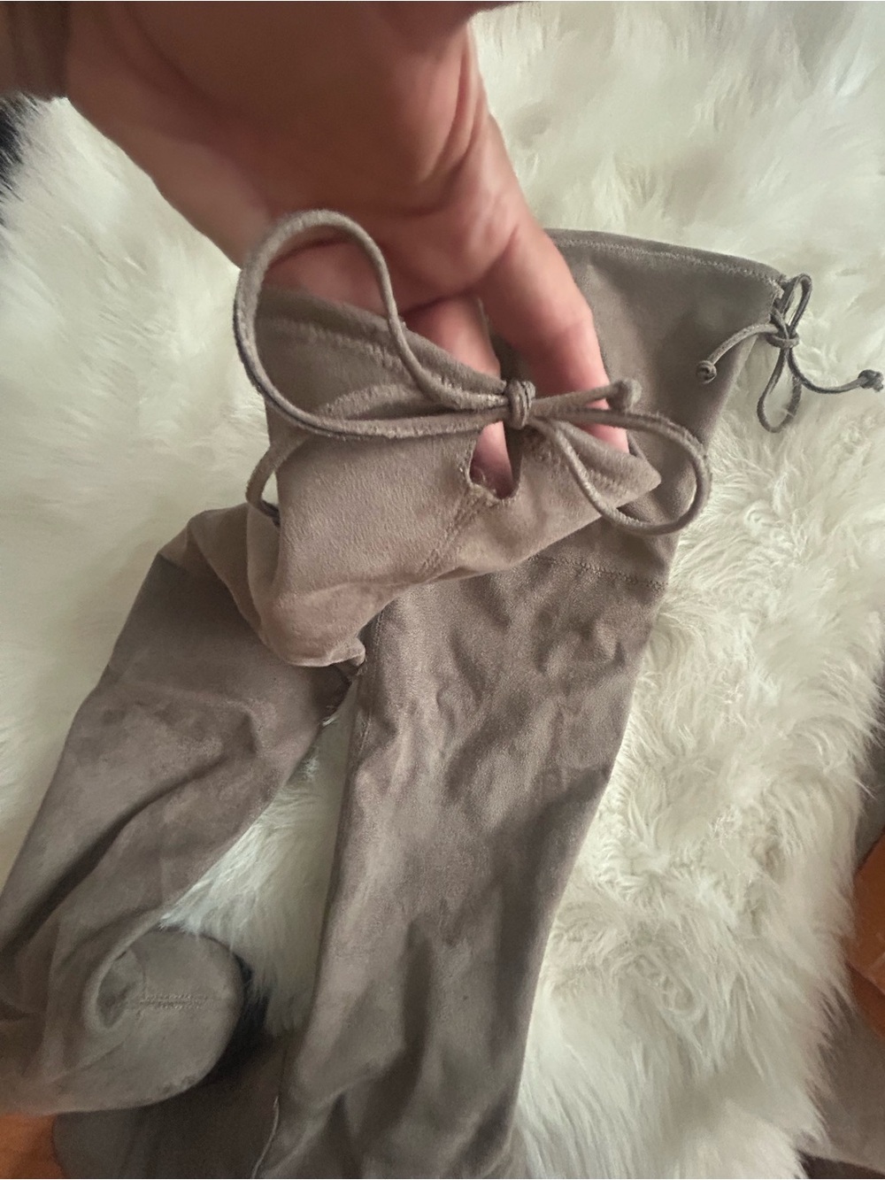 Unisa Over-the-Knee faux Suede Boots in Taupe Gray - Picture 8 of 11